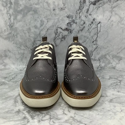 Cole Haan Womens 8.5B Pewter Metallic ØriginalGrand Platform Wingtip Oxford Q5-7 - Image 1 of 4