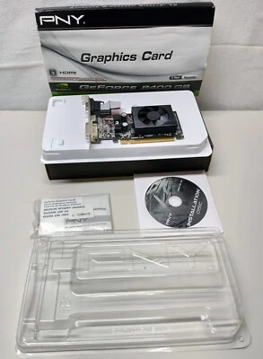PNY GeForce 8400GS 512M DDR3 PCIE Graphics Card HDMI VGA DVI-D VCG84512D3SXPB - Image 1 of 4