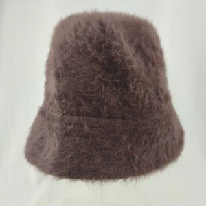 Cappelli Angora Wool Blend Bucket Hat Brown One Size Y2K Kangol Style Hip Hop - Picture 1 of 4