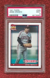 1991 TOPPS #346 JESSE OROSCO PSA 9 MINT POP 1 ONLY 1 HIGHER INDIANS METS ORIOLES - Picture 1 of 1