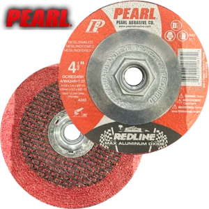 Pearl DCRED45H 4-1/2" x 1/4" x 5/8"-11 Hubbed Metal Grinding Wheels Type 27 - Picture 1 of 4