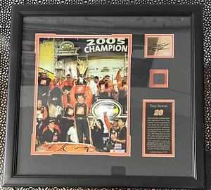 TONY STEWART Autographed Mounted 2005 Nextel Championship Tire Framed Art Signed - Picture 1 of 11