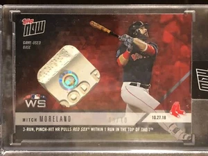 2018 Topps Now #948B Mitch Moreland Boston Red Sox BASE RELIC 09/10 - Picture 1 of 2