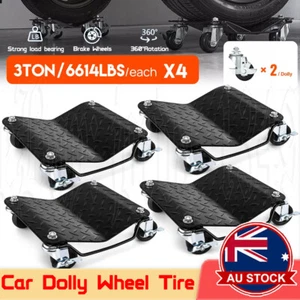 Car Dolly Wheel Tire Moving 4pcs Heavy Duty Skate Auto Repair Jack 3000lbs Load - Picture 1 of 12