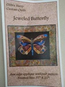 Debra Harry Raw Edge Quilt Pattern 100 Jeweled Butterfly 31" X 27" Applique - Picture 1 of 2