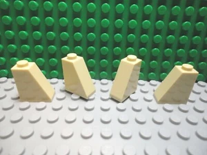 Lego 4 Tan 2x1x2 Slopes brick block 65 degree castle wall NEW - Picture 1 of 1