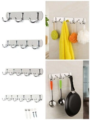 Appendiabiti da Parete Muro 3/4/5/6 Ganci in Ferro Stand Attaccapanni Appendini - Immagine 1 di 4