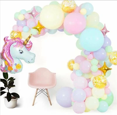 Цветной единорог тематический воздушный шар арка набор - Изображение 1 из 4