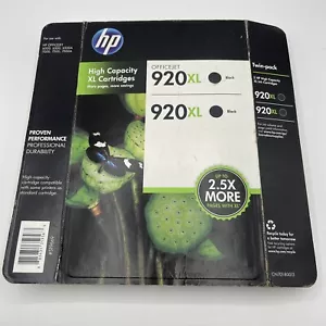 Paquete de 2 cartuchos de tinta originales HP 920XL negros caducados 10/2016 nuevos precintados - Imagen 1 de 3