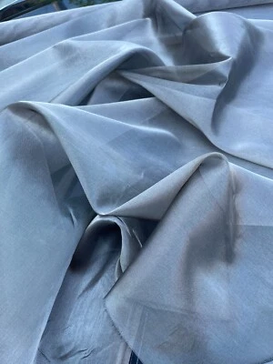 FABULOUS QUALITY SILK METALLIC ORGANZA PLAIN OR SILK TISSUE - BLACK/ SILVER!!! - Image 1 of 4