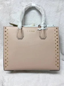 Brand New Michael Kors Studio Mercer Stud & Grommet Gold Tone Tote Color- Ballet - Picture 1 of 1