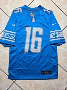 NEW Nike Jared Goff #16 Detroit Lions Blue Football Jersey Men’s Small - Picture 1 of 12