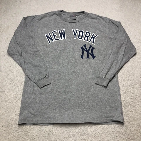Robinson Cano New York Yankees Jersey Shirt Mens Large Gray Long Sleeve Cover