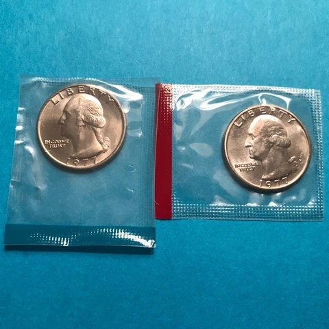 1977 P&D Washington Quarters  Unc  Free Ship Cover