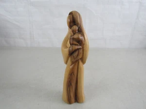 Virgin Mary & Baby Jesus Carved in Olive Wood Made In Bethlehem Holy Land 8 3/4" - Picture 1 of 12