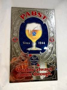 Letrero trasero espejado Pabst calidad cinta azul siempre viene a través 19 x 12 - Imagen 1 de 6