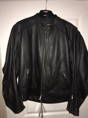 POWER TRIP MOTORCYCLE 100% LEATHER JACKET MEN'S XL LINED, VENTED, REFLECTIVE Foto 1 de 4