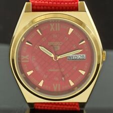 VINTAGE REFURBISHED SEIKO AUTOMATIC 6319A JAPAN MENS RED WATCH 501e-a262969-4