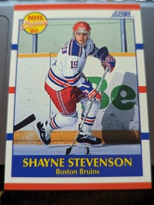 1990-91 Score **Hockey Card Shayne Stevenson Boston Bruins #405