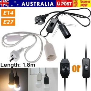 E14 E27 Light Bulb Socket to AC Wall Outlet Plug Adapter On/Off Switch 6 FT Cord - Picture 1 of 26