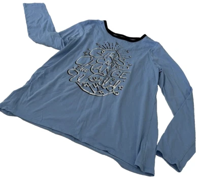 Justice только для девочек ~ синяя футболка ~ 14 плюс «Девочки могут изменить мир» - Изображение 1 из 4