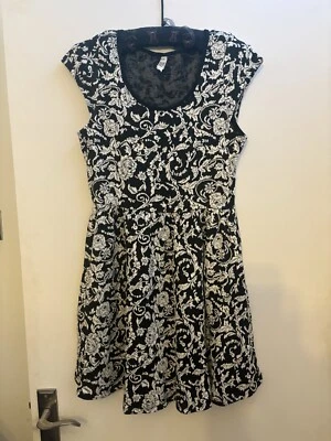 True Decadence Skater Dress, Black Floral UK 10 - Image 1 of 4