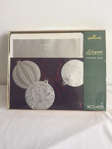 Hallmark Elegant Christmas Cards With Silver Foil Envelopes 17 Cards/18 Envelope - Picture 1 of 4