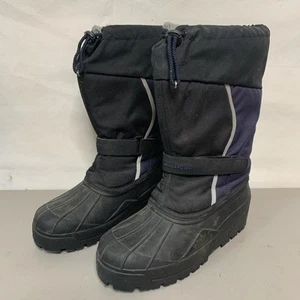 LL Bean Snow Boots - Kids 7 Black Navy Gray - Northwoods Felt Lined Insulated 🥾 - Picture 1 of 9