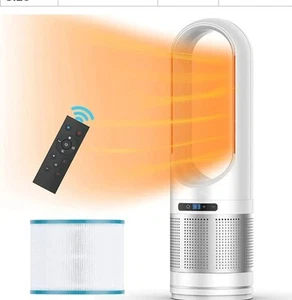 3 In 1 Cool&Hot  Purifier Bladeless Tower Fan Remote Control 2000W Heat 40W Cool - Picture 1 of 8