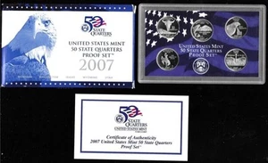 5 US Coins United States Mint 2007 50 State Quarter Proof Set Original Packaging - Picture 1 of 1