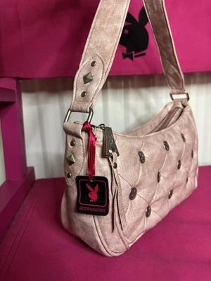 Super Rare Pink Y2K Playboy Bunny Shoulder Bag 2000s Studded Bunny Detail Bag - Image 1 of 4