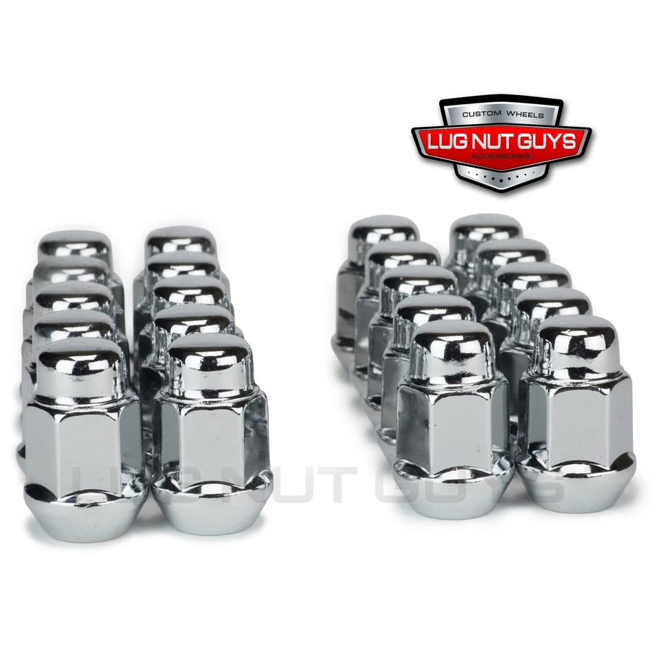 20 Lug Nuts Chrome Bulge Acorn Package of 10x 7/16 & 10x 12x1.5 - Изображение 1 из 4