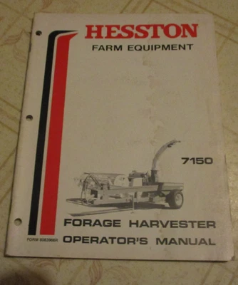 Manual del operador de la cosechadora de forraje Hesston 7150 Foto 1 de 3