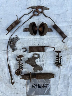 1967 Ford Galaxie 500 4 Door 390 Right Front Brake Shoe Springs Adjuster & Parts - Image 1 of 2