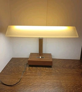 Vintage Mid Cent Panasonic Gooseneck Wood Desk Lamp FS-300E Retro 70s - Picture 1 of 11
