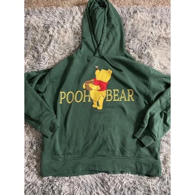 Disney Hoodie Womens Size Large Green Vintage Winnie The Pooh Graphic Cozy Casua - Imagem 1 de 3