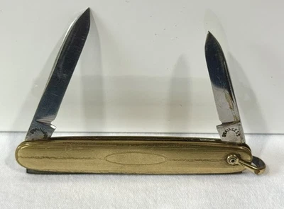 Vintage Bates & Bacon Miller Bros USA Gold Filled Pocket Knife 2 Blade Engraved - Image 1 of 2