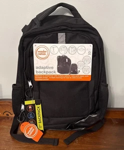 Wonder Nation Adaptive 17 Inch Backpack for Kids Unisex Black - Picture 1 of 5