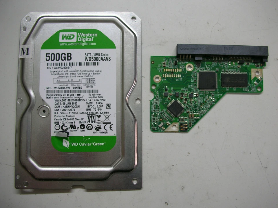Electronics PCB WD Caviar Green 500GB WD5000AAVS-00N7B0 2061-701640-300 ACD2 - Image 1 of 1