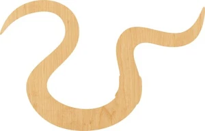 Worm Laser Cut Out Wood Shape Craft Supply - Woodcraft Cutout - Picture 1 of 1
