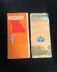 2 Standard Oil Company Maps -1972 USA Truck Stops w/Directory - 1969 Missouri - Picture 1 of 2