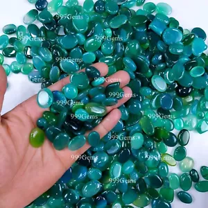 Lote de 10 piezas de piedras preciosas de cabujón sueltas de ónix verde natural para hacer joyas de 10-20 mm - Imagen 1 de 13