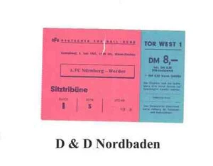 Entrada / Entrada 60/61 DM Werder Bremen - 1. FC Nuremberg - Imagen 1 de 1