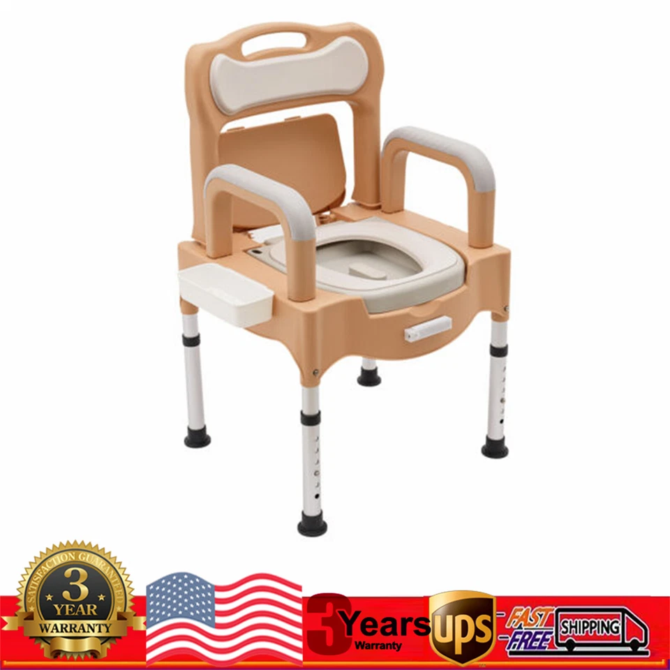 Heavy Duty Height Adjustable Commode Toilet Chair for Adults & Seniors - Image 1 of 4