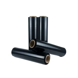 4 rollos de película elástica envoltura de paleta de 18" x 1000 pies envoltura retráctil manual resistente negra - Imagen 1 de 8