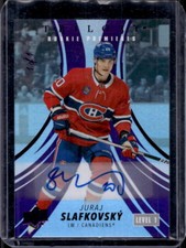 2022-23 UD Trilogy Juraj Slafkovsky Rookie Premieres Auto Level 1 Purple RC #1/1