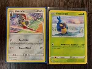 Escavalier 124/189 & 2x Karrablast 008/189 Pokemon card SWSH Darkness Ablaze NM - Picture 1 of 2
