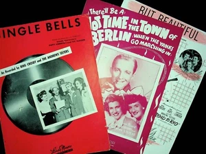 THREE BING CROSBY + ANDREWS SISTERS SHEET MUSIC - M3-7 - Picture 1 of 5