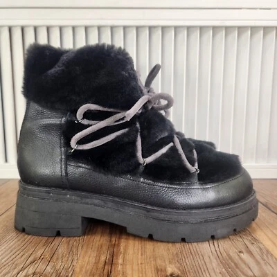 Free People Polar Queen Faux Fur Boots Women Sz 9 EU 39.5 Black Designer Fashion - Image 1 of 4