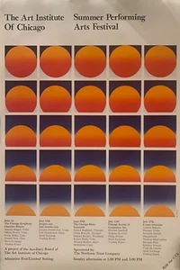 Art Institute of Chicago 1990 SUMMER PERFORMING ARTS FESTIVAL POSTER 39 1/2 X 26 - Picture 1 of 1
